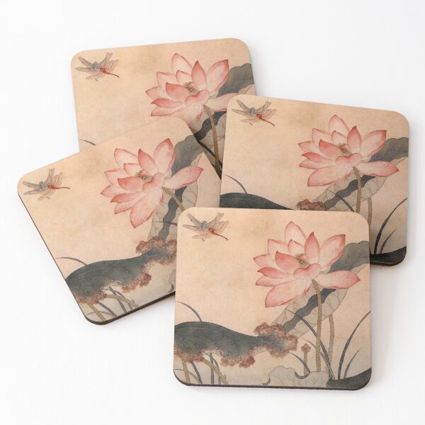 Item preview, Korean Painting Minhwa Lotus and Dragonflies designed and sold by tangerinemars.