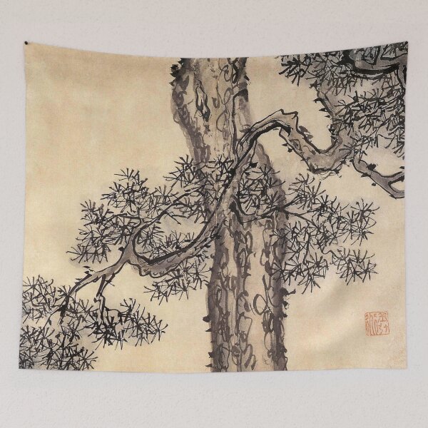 Item preview, Korean Painting Minhwa Pine tree designed and sold by tangerinemars.