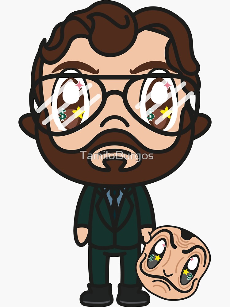 Teacher, the paper house, money heist Sticker by TamiloBurgos