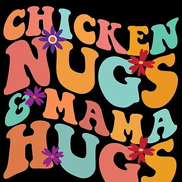 Vorschaubild zum Design Chicken Nugs And Mama Hugs Retro Chicken Nuggets Gear von DynamicDesign