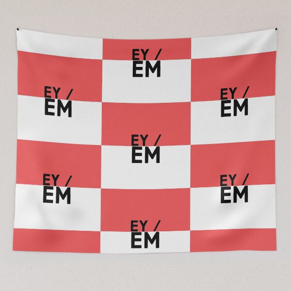 Item preview, Ey/Em pronouns on a red and white background designed and sold by MxA19.