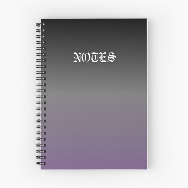 Item preview, Black Grey Purple Gradient Old English Notes Book designed and sold by Ninjakandy.