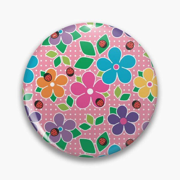 Item preview, Cute Ladybugs and Flowers Surface Repeat Pattern Polka Dots Light Pink designed and sold by MoePark.