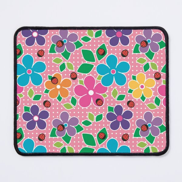 Item preview, Cute Ladybugs and Flowers Surface Repeat Pattern Polka Dots Light Pink designed and sold by MoePark.