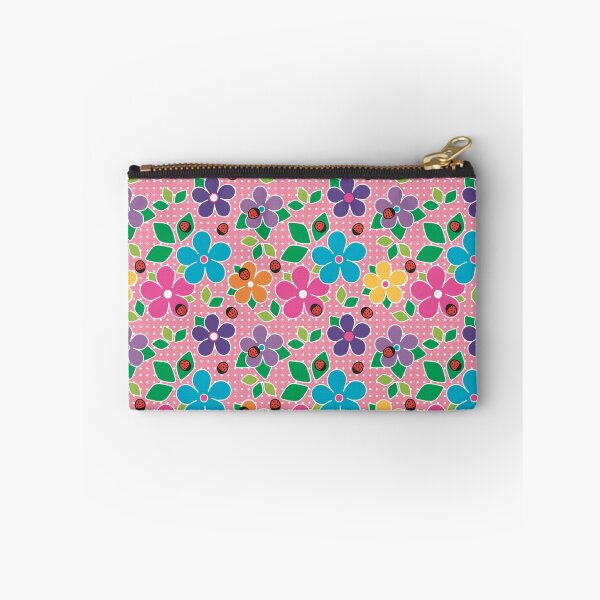 Item preview, Cute Ladybugs and Flowers Surface Repeat Pattern Polka Dots Light Pink designed and sold by MoePark.