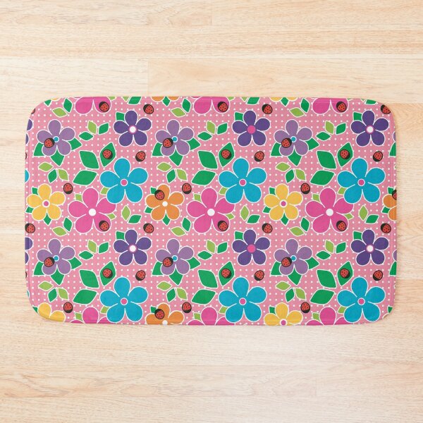 Item preview, Cute Ladybugs and Flowers Surface Repeat Pattern Polka Dots Light Pink designed and sold by MoePark.