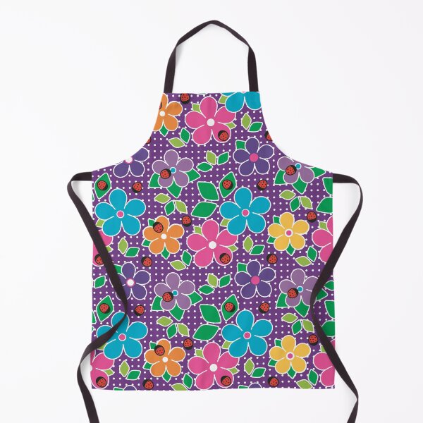Item preview, Cute Ladybugs and Flowers Surface Repeat Pattern Polka Dots Violet designed and sold by MoePark.