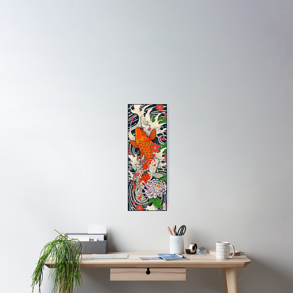 Koi Fish Pond Poster