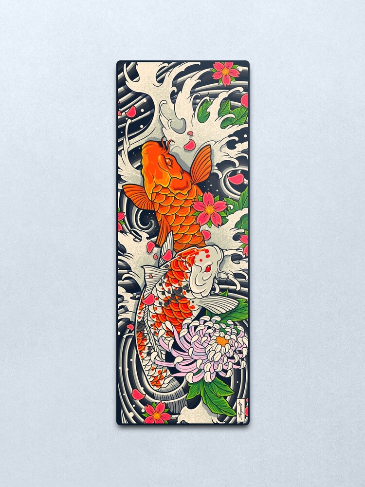 Alternate view of Koi Fish Pond Metal Print