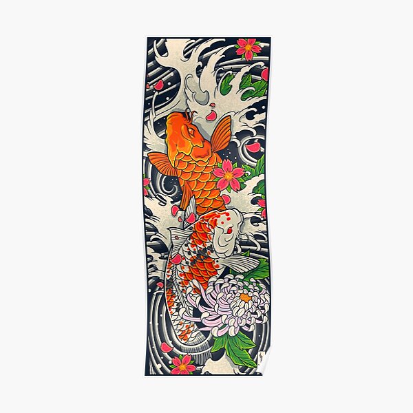 Koi Fish Pond Poster