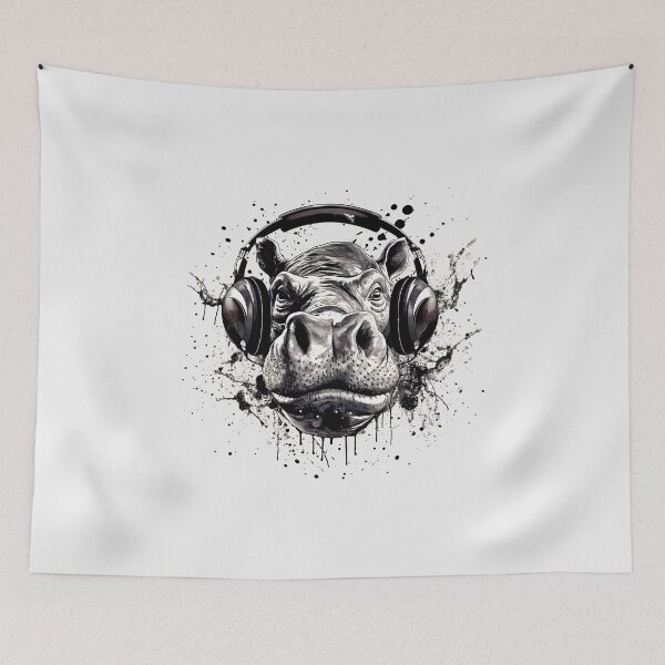 Item preview, Hippopotamus Dj. Djs gifts. designed and sold by paulo silveira.