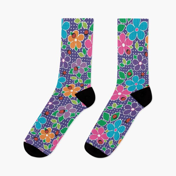 Item preview, Cute Ladybugs and Flowers Surface Repeat Pattern Polka Dots Purple designed and sold by MoePark.