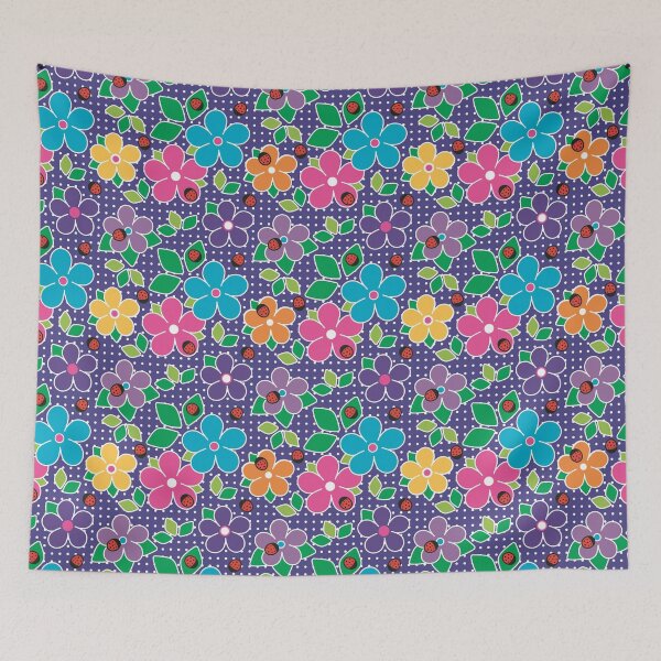 Item preview, Cute Ladybugs and Flowers Surface Repeat Pattern Polka Dots Purple designed and sold by MoePark.