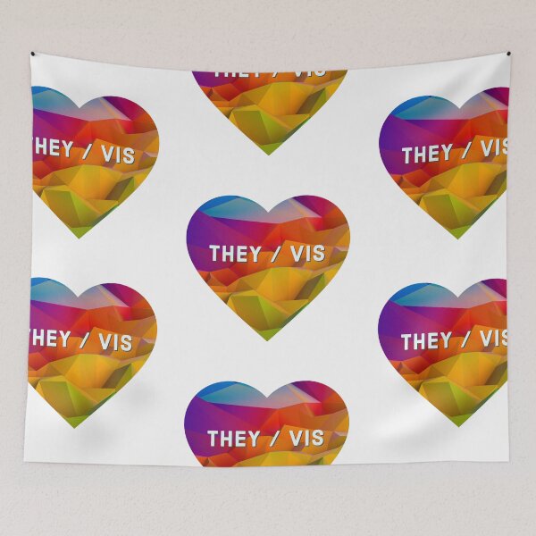 Item preview, They/Vis Pronouns in a Rainbow Heart designed and sold by MxA19.