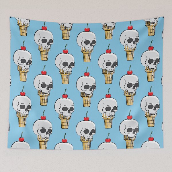 Item preview, Skull Ice Cream Cones - Blue designed and sold by littlearrow.