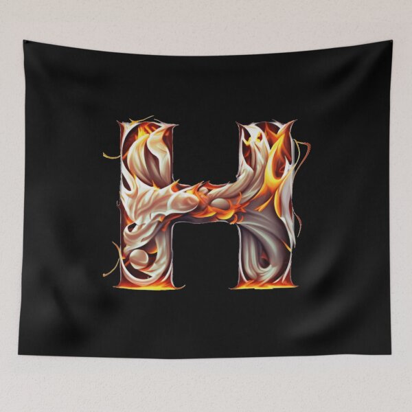 Item preview, Letter < H > Fire Style designed and sold by ImgByLili.