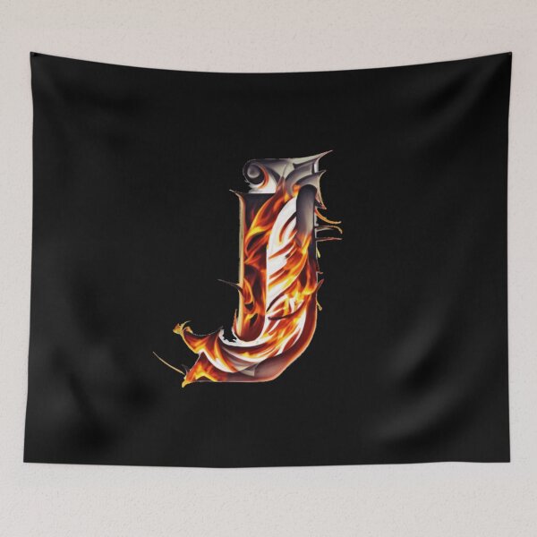 Item preview, Letter < J > Fire Style designed and sold by ImgByLili.