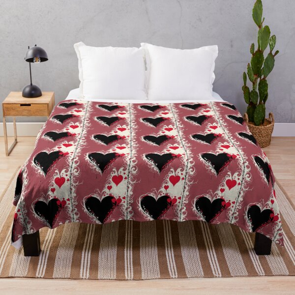 Item preview, Grunge Black and Red Hearts Stripe Pattern Red White Background designed and sold by Aaron2610.