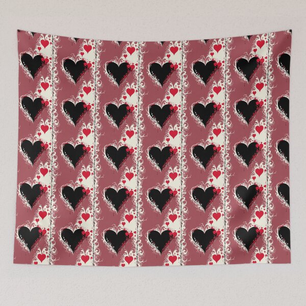 Item preview, Grunge Black and Red Hearts Stripe Pattern Red White Background designed and sold by Aaron2610.