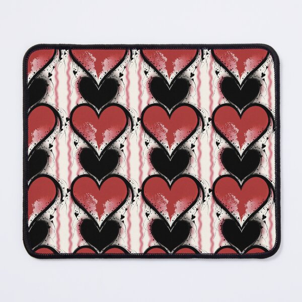 Item preview, Grunge Black and Red Hearts Stripe Pattern White Background designed and sold by Aaron2610.
