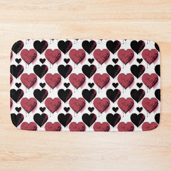 Item preview, Grunge Black and Red Hearts Pattern White Background designed and sold by Aaron2610.