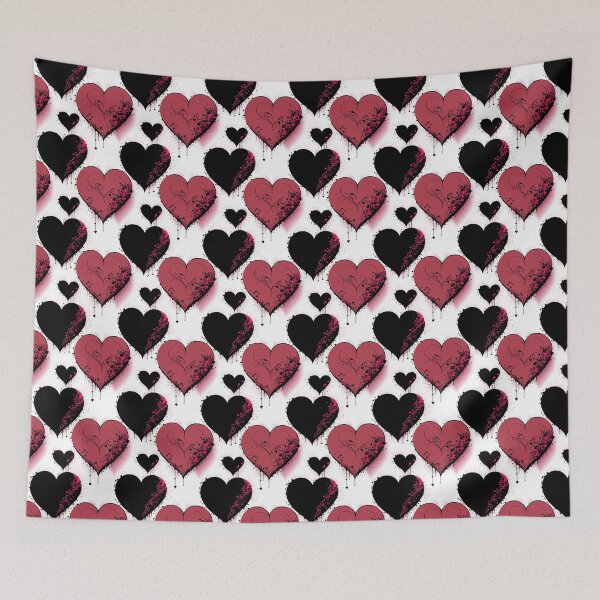 Item preview, Grunge Black and Red Hearts Pattern White Background designed and sold by Aaron2610.
