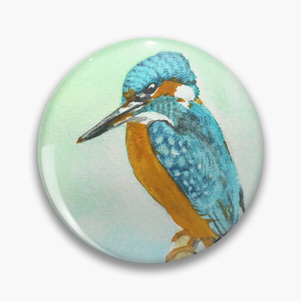 Item preview, Kingfisher watercolor painting designed and sold by cupofju.