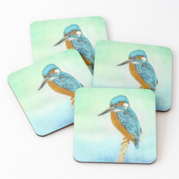 Item preview, Kingfisher watercolor painting designed and sold by cupofju.