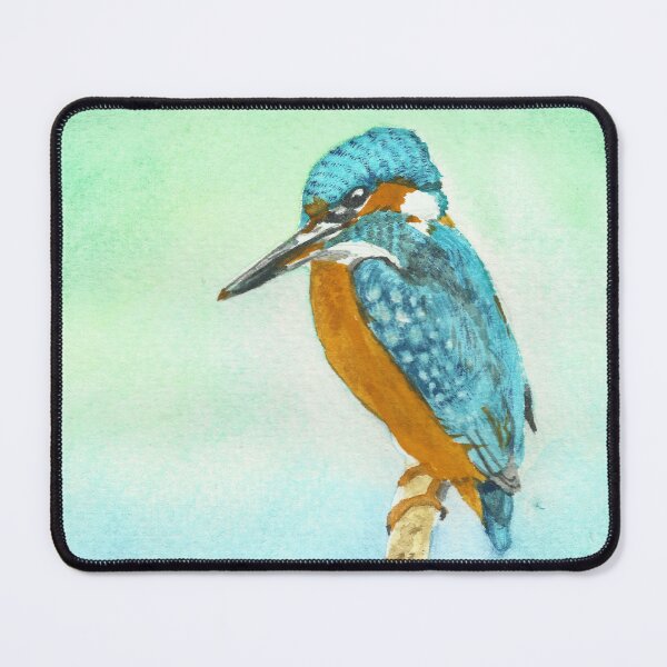 Item preview, Kingfisher watercolor painting designed and sold by cupofju.
