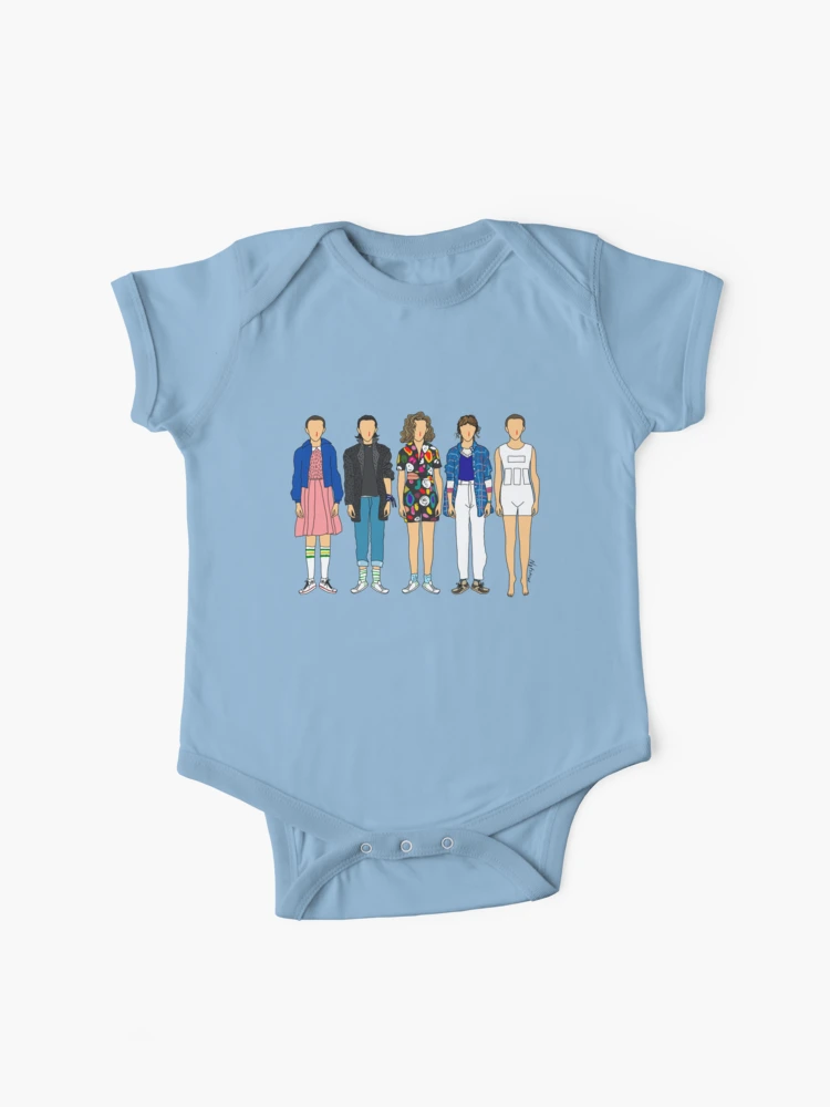 Infant's Stranger Things Cartoon Characters Logo Onesie - Light Blue - 24  Months : Target