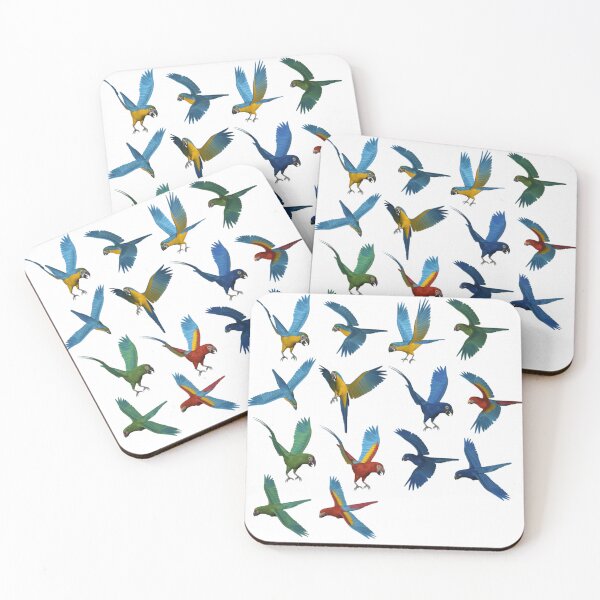 Item preview, flock of colorful american parrots flying sky designed and sold by ClotildeBalis88.