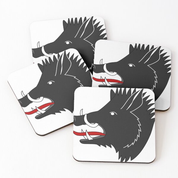 Item preview, Black wild boar head white teeth red tongue designed and sold by ClotildeBalis88.