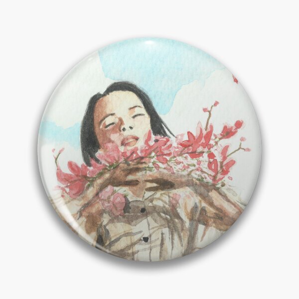 Item preview, Watercolor of Girl holding flowers designed and sold by cupofju.