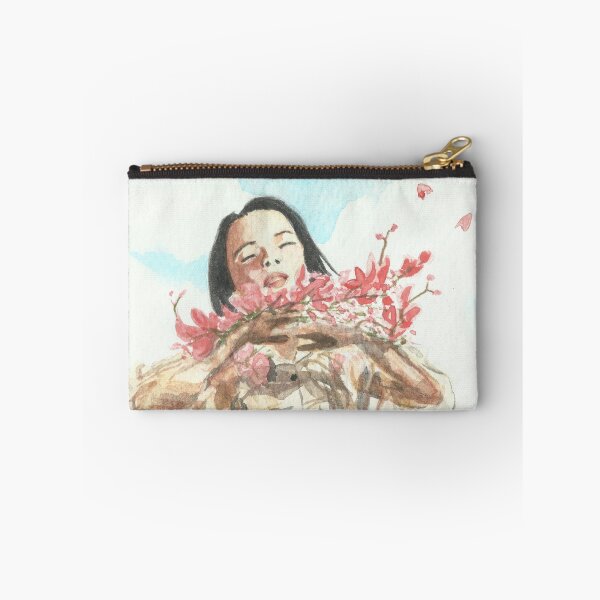 Item preview, Watercolor of Girl holding flowers designed and sold by cupofju.