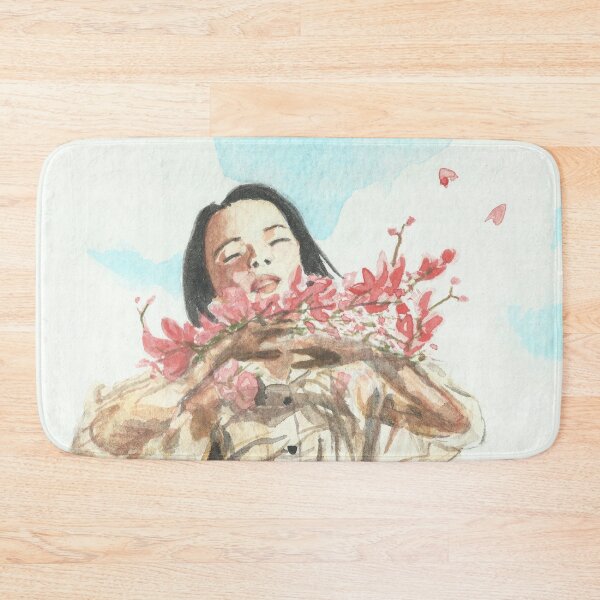 Item preview, Watercolor of Girl holding flowers designed and sold by cupofju.