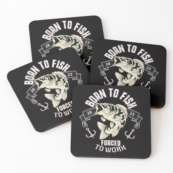 Item preview, Born to fish, forced to work, fishing t shirt designed and sold by Blue  Dragon.