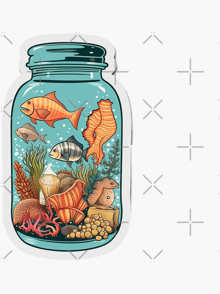mushroom jar Sticker for Sale by magsoffthewall