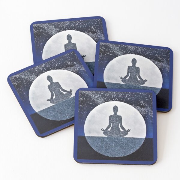 Item preview, FULL MOON MEDITATION - | Yoga Art~Design designed and sold by CONTEMPORARY ART~DESIGN.
