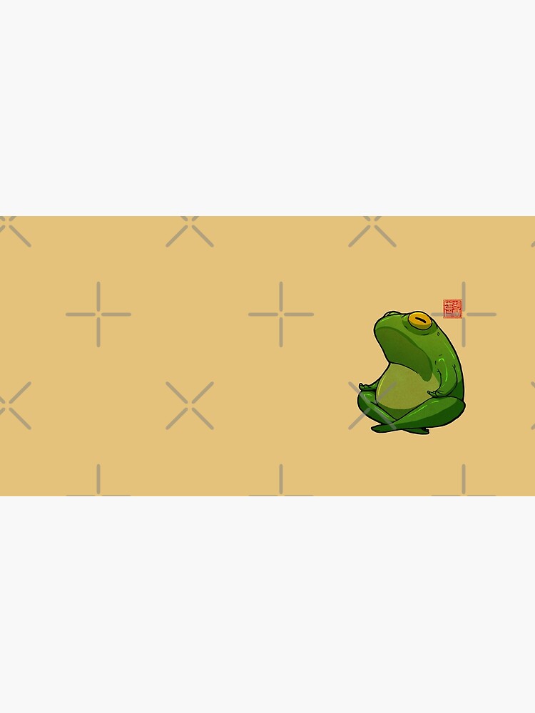 Thumbnail 5 of 5, Mouse Pad, Yoga Frog Cross Legged Pose designed and sold by DingHuArt.