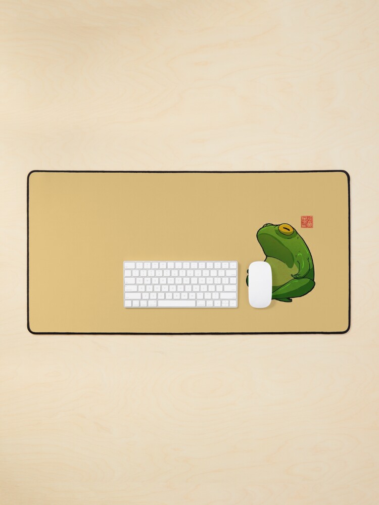 Mouse Pad, Yoga Frog Cross Legged Pose designed and sold by DingHuArt