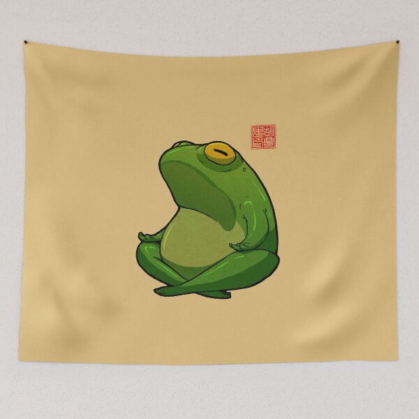 Item preview, Yoga Frog Cross Legged Pose designed and sold by DingHuArt.