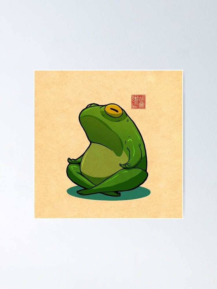 Premium AI Image | brightly colored frog sitting in a lotus pose with eyes  wide open generative ai