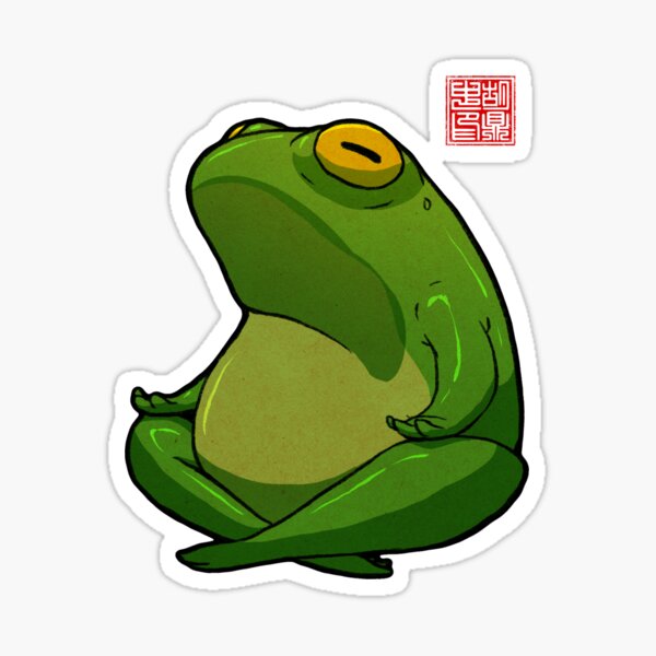 Yoga Frog Cross Legged Pose Sticker for Sale by DingHuArt