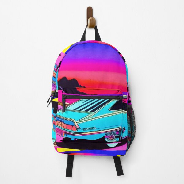 Item preview, Blue car with sunset background in retro style art designed and sold by imagenia.
