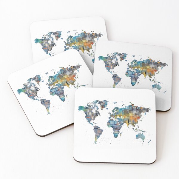 Item preview, World Map Made of Music Notes Design designed and sold by lessyun.