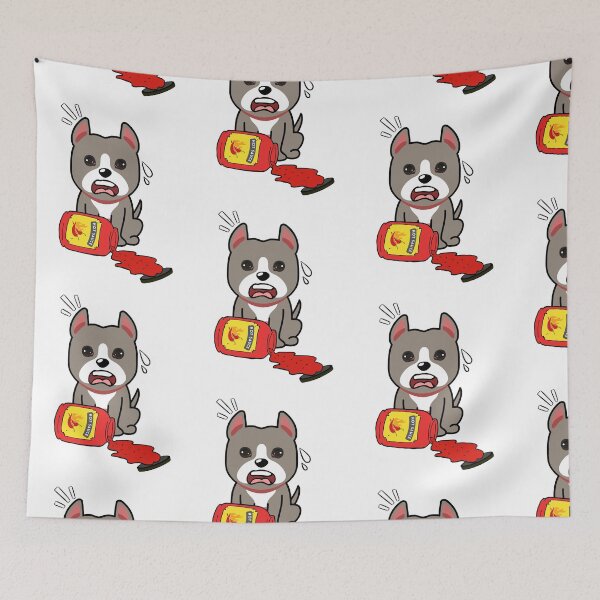Item preview, Cute Grey Dog Spilled hot sauce designed and sold by Pet Station.
