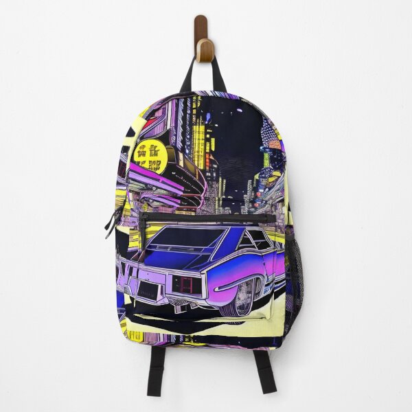 Item preview, Purple car at night city in retro style art designed and sold by imagenia.