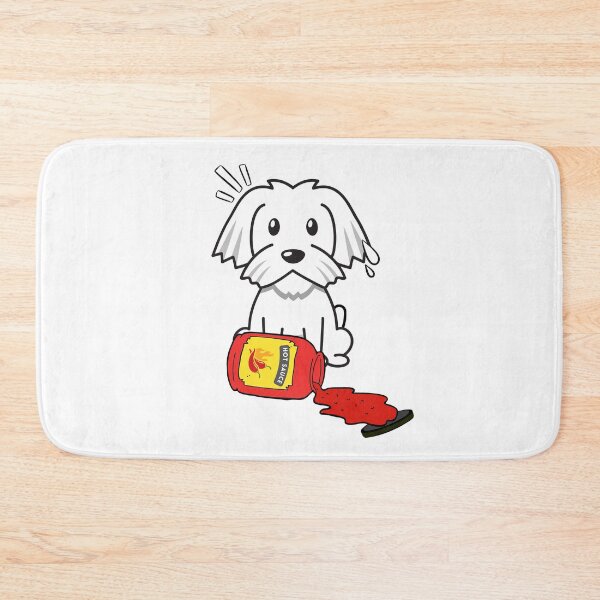 Item preview, Cute White Dog Spilled hot sauce designed and sold by Pet Station.