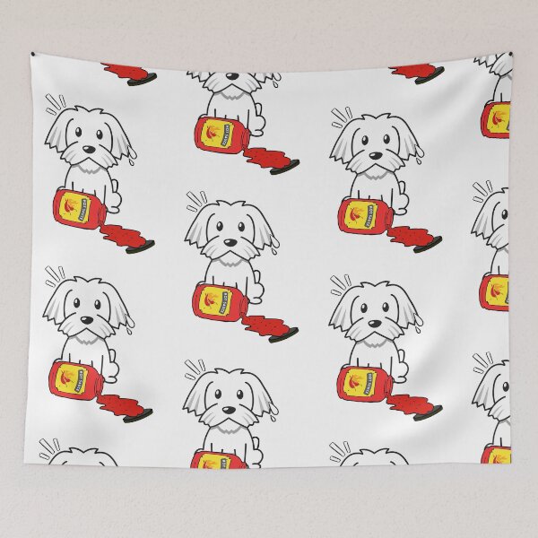 Item preview, Cute White Dog Spilled hot sauce designed and sold by Pet Station.