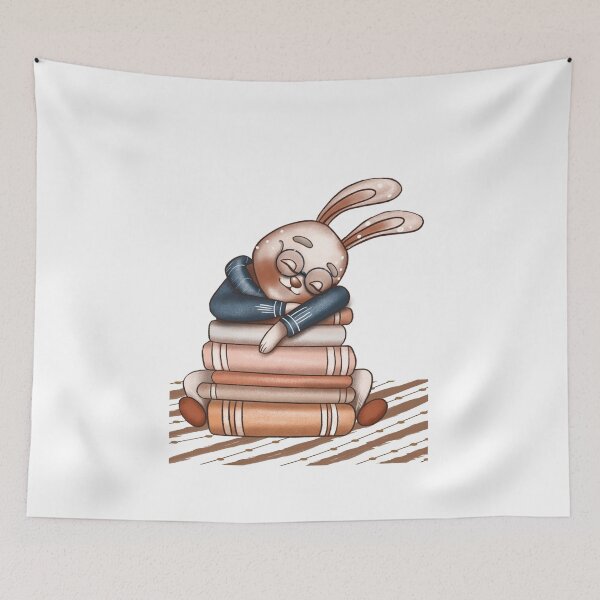 Item preview, Library Dreams with Cute Rabbit designed and sold by DesignMindSG.